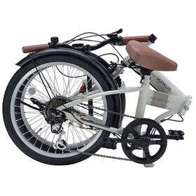【グレージュ】折畳自転車20インチ・6段ギア