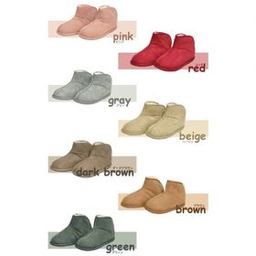 【ベージュ/Lサイズ 】脱ぎ履きしやすい ムートンルームシューズ