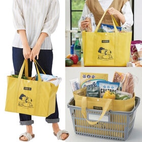 【2個セット】スヌーピーの大容量レジカゴバッグ