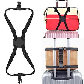 【ブルー】スーツケース用キャスターカバー8個＆スーツケースベルトセット