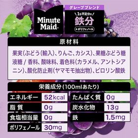 【48本】ミニッツメイド ぎゅっ！とフルーツ グレープブレンド 鉄分 280mlPET