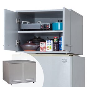 【シルバーグレー】冷蔵庫上ラック | 冷蔵庫の上のスペースが収納場所に早変わり。
