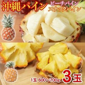 【3玉/1玉600g~700g】沖縄県産ピーチパイン・スナックパイン | 桃のような香りがひろがるパインをお楽しみください