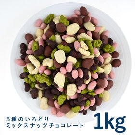 【1kg】5種のいろどりミックスナッツチョコレート 大容量