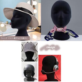 【ブラック】帽子など装飾品の展示に！マネキンヘッド