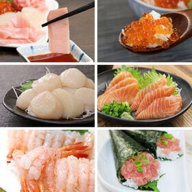 海鮮六色丼セット 本マグロ大トロ イクラ ネギトロ ほたて サーモン 甘えび[[海鮮六色丼]