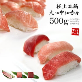 【500g】本マグロ 大トロ中トロ赤身セット 解凍レシピ付 刺身 食べ物[[大中赤セット] | 高級食材「本鮪」の極上部位が全部入り！