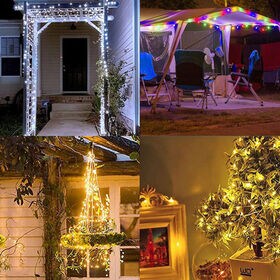 【ミックス/100球（12m）×2本】自動点灯屋外ソーラーイルミネーションLEDストリングライト