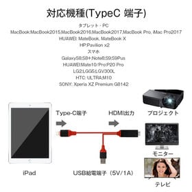 赤TypeC HDMI 1080P 変換ケーブル