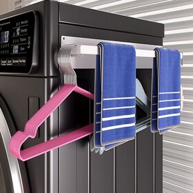 【ホワイト】マグネット式ハンガー＆小物ラック