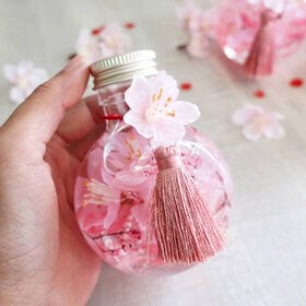 【贈り物に最適♪】とても可愛いハーバリウムボトルフラワー【桜-サクラ-Artirium*さくら猫】