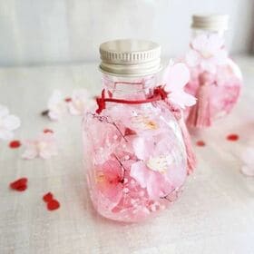 【贈り物に最適♪】とても可愛いハーバリウムボトルフラワー【桜-サクラ-Artirium*さくら猫】