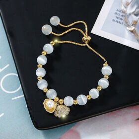 貝パールモチーフブレスレット