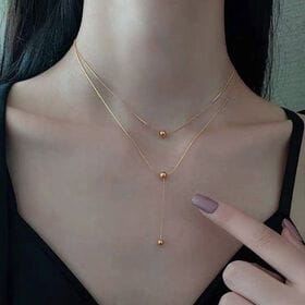 ゴールド 2連チェーンネックレス