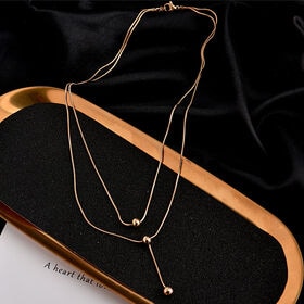 ゴールド 2連チェーンネックレス