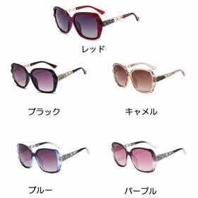 【ブルー】UV400ビッグフレームサングラス