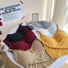 【グレー】カップ付 キャミタンクトップ