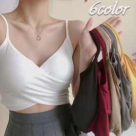 【ワインレッド】カップ付 キャミタンクトップ