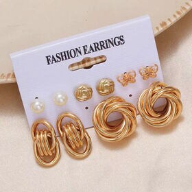 【ゴールド】スタッドピアス5点セット