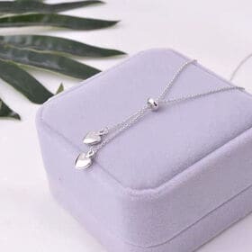 【シルバー】ハートモチーフ ループネックレス