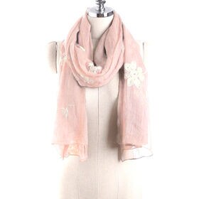 【ライトピンク】冷房対策にもなる春、夏、秋用 大判ストール