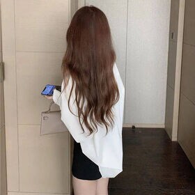 【ホワイト】ロングシャツブラウス