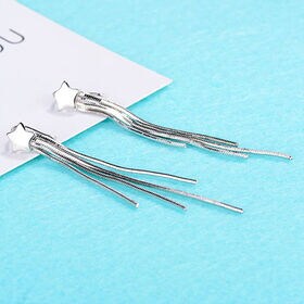 【シルバー】流れ星フックピアス