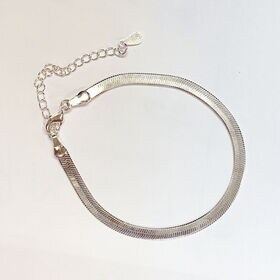 【シルバー】スネークチェーンブレスレット