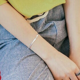 【シルバー】スネークチェーンブレスレット