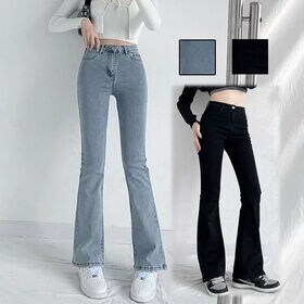 【ライトブルー/Lサイズ】フレアパンツ