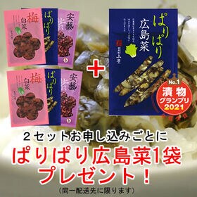【3種/計3袋】「ぱりぱり広島菜」「安藝紫」「梅白菜」3種各1袋セット！漬物グランプリ金賞受賞☆