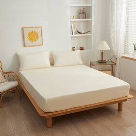 【ワイドキング/ベージュ】ボックスシーツ