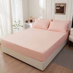 【セミダブル/サンゴレッド】ボックスシーツ