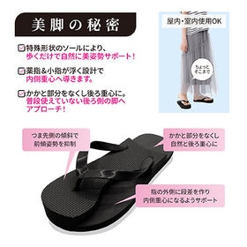 【 レディース/ブラック/S】YUGA-美シェイプサンダル