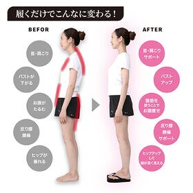 【レディース/ブラック/L】YUGA-美シェイプサンダル