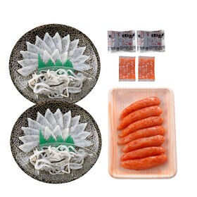 「関とら本店」ふく霜降り刺身と辛子明太子詰合せ【刺身・皮各2セット】