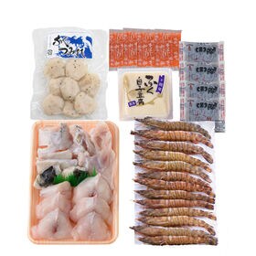 「関とら本店」ふくちり鍋と車海老刺身の福満喫セット(ふぐちり増量)