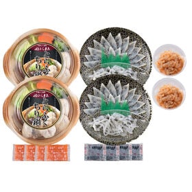 「関とら本店」とらふく刺身・とらふくちり個食鍋セット(個食鍋・とらふぐ皮増量)