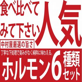 【600g】ホルモン6盛り(ホルモン 大腸 ハチノス シンゾウ センマイ 並ミノ )