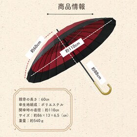 【紺×赤】強風・大雨に強い24本骨 和傘
