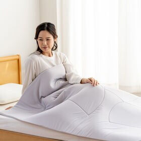 【グレー／シングル】もちもちフトン 掛け布団 ウレタン（洗濯ネット使用で丸洗い可）※日本製