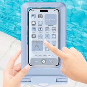 【ブルー】プールやアウトドア、様々なシーンで使える防水性能抜群のスマホケース