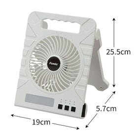 【ブラック】充電式ソーラーパワフルファン