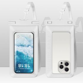 【ホワイト】プールやアウトドア、様々なシーンで使える防水性能抜群のスマホケース