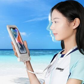 【ホワイト】プールやアウトドア、様々なシーンで使える防水性能抜群のスマホケース