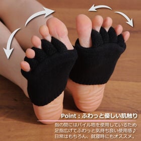 ＜シンプル百科＞【S-Mブラック】おうちでリラックス 着圧ソックス＆5本指バンドセット●