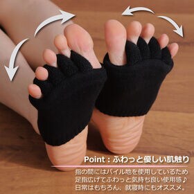 ＜シンプル百科＞【L-XLブラック】おうちでリラックス 着圧ソックス＆5本指バンドセット●