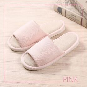 【ピンク/Lサイズ（25.0-25.5cm）】北欧風ルームシューズ