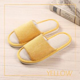 【イエロー/Lサイズ（25.0-25.5cm）】北欧風ルームシューズ