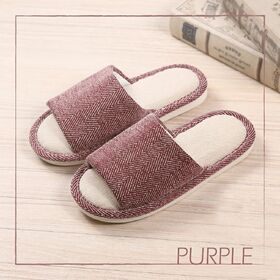 【パープル/Lサイズ（25.0-25.5cm）】北欧風ルームシューズ